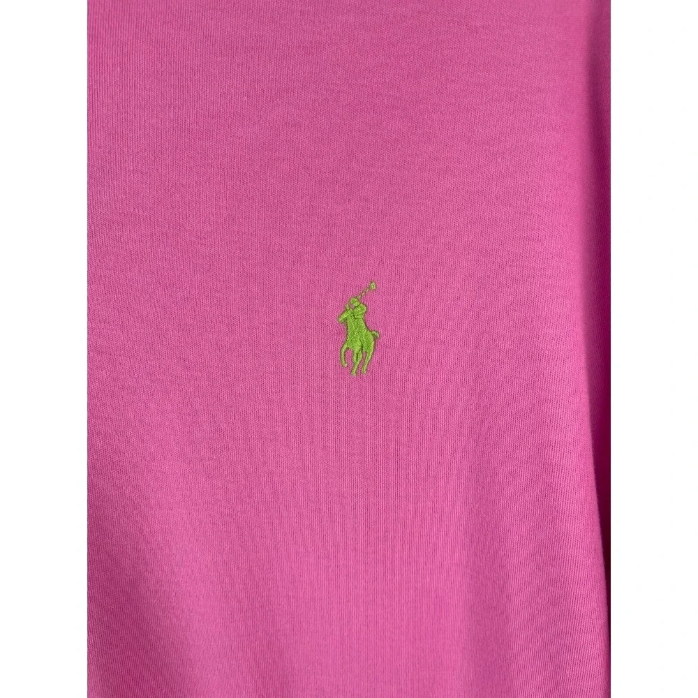 Polo Ralph Lauren Polo Shirt Mens L Pink Green Pony Short Sleeve Preppy‎ Casual